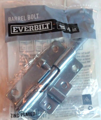 Lot/2- 4″Zinc Plated Steel Hvy Duty Door Gate Safety Barrel Bolt 250430 Everbilt