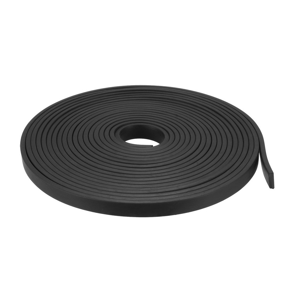 Solid Rectangle Rubber Seal Strip 10mm Wide 3mm Thick, 5 Meters Long Black
