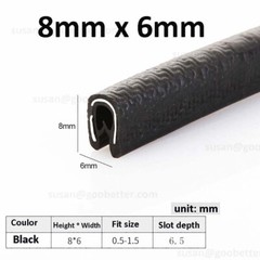 1M Car Door Boot Edge Protector Strip Trim U Shape Guard Seal Rubber Black Grey