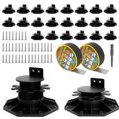 24 Pack Adjustable Deck Support Pedestal Kit, Deck Foundation Base, Height Ad…