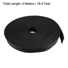 Solid Rectangle Rubber Seal Strip 15mm Wide 2mm Thick, 5 Meters Long Black