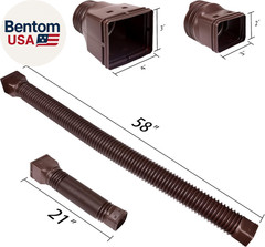 2 Pack Rain Gutter Downspout Extensions Flexible,Downspout Extender Diverter Ext