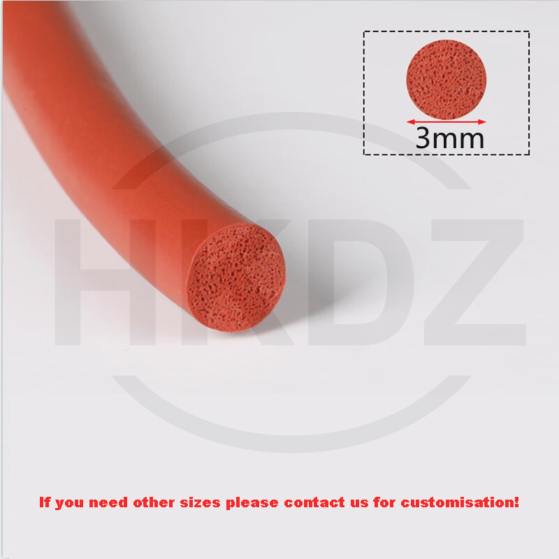 Red Silicone Rubber Sponge Strip Closed Cell Circular Foam Backer Rod Seal Bar