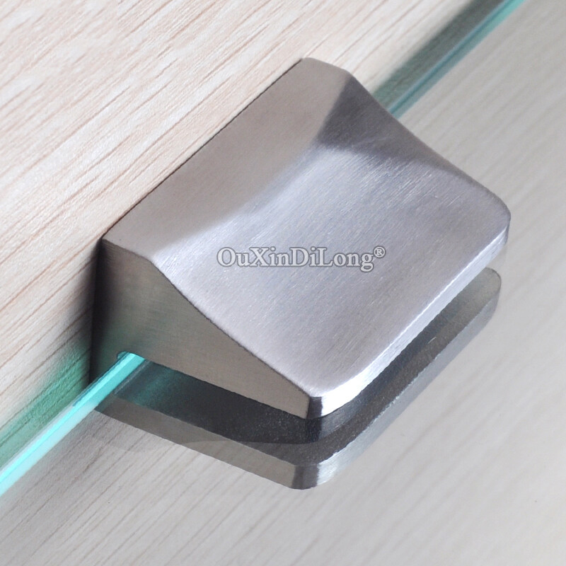 8PCS Stainless Steel Heavy Glass Clamps Furniture Shelf Partition Holder Bracket