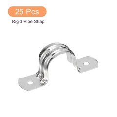 25pcs Rigid Tube Straps,13/16″ Stainless Steel 2 Hole U Shape Bracket Pipe Hook