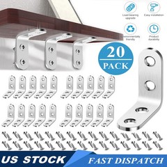 20 Pcs 1.5″ inch “L” Steel Corner Braces w/ Screws Pack LOT Right Angle Bracket