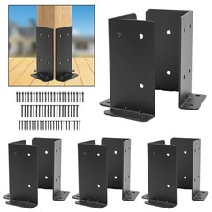 4’’X4’’ Post Anchor Base 4 Set,Adjustable Post Base Brackets for 4×4,6×6,8×8 …
