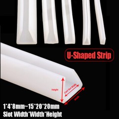 Silicone Rubber U-shape Strip White High Temp Door Window Edging Trim Seal Strip