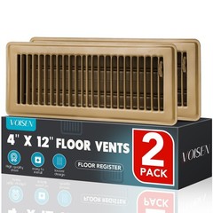 VOISEN Floor Register 4×12, 2 Pack Floor Vent Covers, Steel Adjustable Air Su…