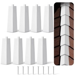 Therwen 8 Pcs Aluminum Siding Corners 8 Inch Outside White Corner Caps Smooth…