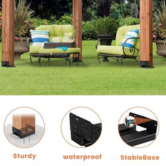 8×8 Post Base Concrete Heavy Duty Black E-Coated 8×8 Post Bracket Anchor