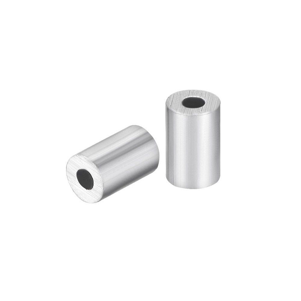 M1 Aluminum Sleeve Crimp 1mm Steel Wire Rope Button Stop Clips 5 Pcs