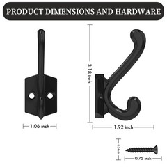 Cbwlwj 16 Pack Heavy Duty Metal Wall Hooks For Hanging Wall Mounted Coat Hooks