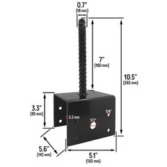 U Shaped 6×6 Deck Post Concrete Anchor Spike Fence Base, Black Powder Coated (2)