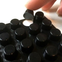 64 Pcs 3M Self Adhesive Silicone RUBBER FEET Bumpons Black Cylindrical 12x7mm