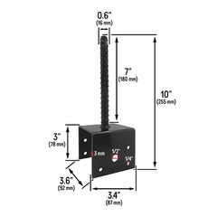U Shaped 4×4 Deck Post Concrete Anchor Spike Fence Base, Black Powder Coated (2)