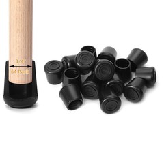 Furnigear 3/4″ Non-Slip Rubber Chair Leg Tips Floor Protectors Black (64 Pack)
