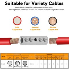 12-10 Gauge Wire Butt Connectors 10 PCS Tinned Brass Mechanical Butt Splice C…