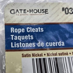 LOT OF(6) GATEHOUSE 2 1/2 in Rope Holder Cleats SATIN NICKEL #0311986