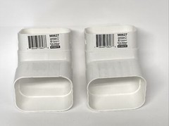 Pack Of 2, Amerimax Downspout Gutter Elbow Vinyl White 2″ x 3″ M0627 New