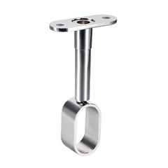 2Pcs Wardrobe Pipe Support Bracket for Rod 16x30mm 84-105mm Height Silver Tone