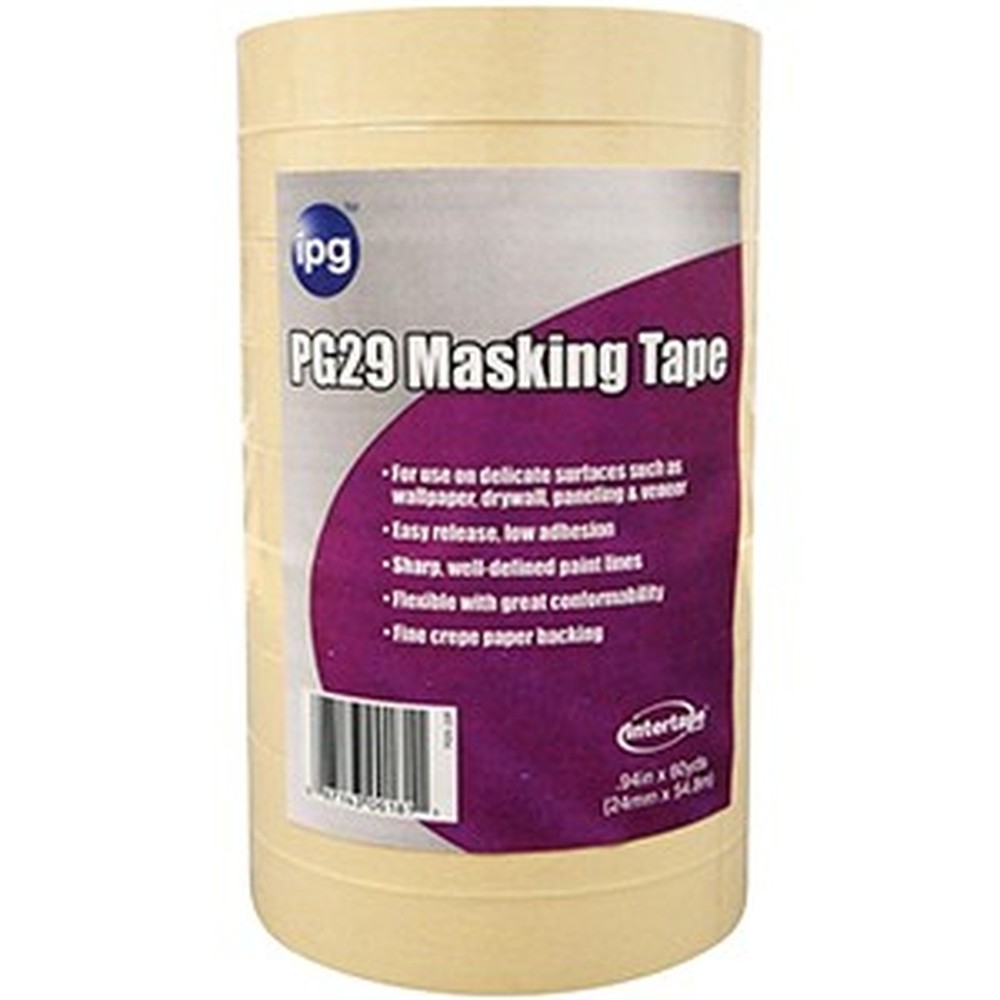 IPG PG29 1″ x 60yd Premium Grade Low Tack Masking Tape Bulk-36PK