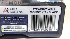Aria Railing Straight Wall Mount Kit – Black (Qty 12 Pcs)