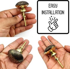5MOONSUN5 4 Pack Antique Brass Kitchen Cabinet Knobs Pulls, 2.5×1.5, Black