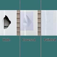 Vinyl Siding Repair Kit 6Pcs 6.3X4.75Inch Self-Adhesive 6 patches, white