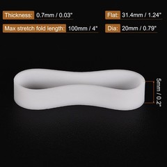 100Pcs Silicone Rubber Bands Rings Non-slip 20mm Dia 0.7mm Thick 5mm Width