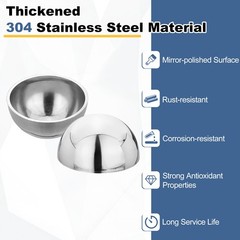 2Pcs 304 Stainless Steel Hollow Half Ball, 28mm(1.1″) Dia. Hollow Cap Balls