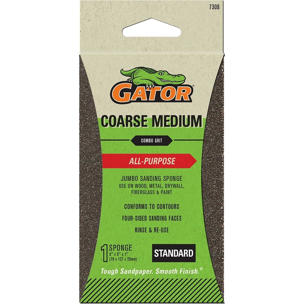 Gator 7308 Med/Coarse 3″ x 5″ x 1″ Jumbo Sanding Sponge-All Purpose-1PK