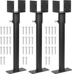 3 Pack Heavy Duty Black Stainless Steel Saddle Roof Risers for Pergolas