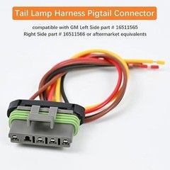 Tail Light Connector Wiring Harness Pigtail Plug for 1988-2000 and Size: 1pcs