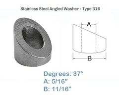 37 Degree Angled Beveled Washer for Cable Railing – 5/16″ Cable Railing (Pack 5)