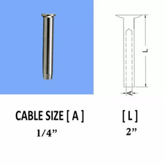 Stainless Steel T316 Swage Stemball For Metal Post 1/4” Cable Railing 10 PC