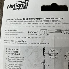 Planter Ceiling Hook White 50-Lb Load N275-512 Lot Of 3 For Hanging Basket