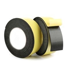 Black EVA Foam Tape Single Sided Self Adhesive Sponge Door Strip Seal 10-100mm