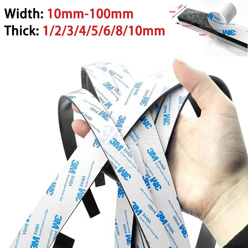 Self-Adhesive Rubber Strip Sealing Strip Flat Strip Thick 1-10mm Width 10-100mm