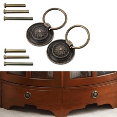 dophee 2Pcs Small Vintage Style Cabinet Drawer 30mm/1.18″, Antique Bronze