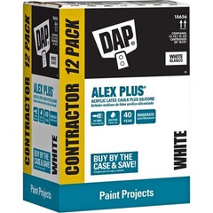 10.1oz White Alex Plus All Purpose Acrylic Latex Caulk Plus Silicone 1=12pk