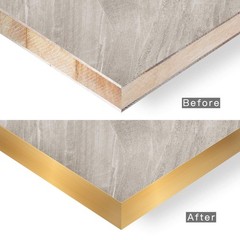 Zyjt Gold Pvc Edge Banding 3/4 X 25Ft Brushed Aluminum Edge Trim For Cabinet