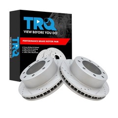 TRQ Front Brake Rotor Set G Coated Vented Drilled and Slotted Compatible with…