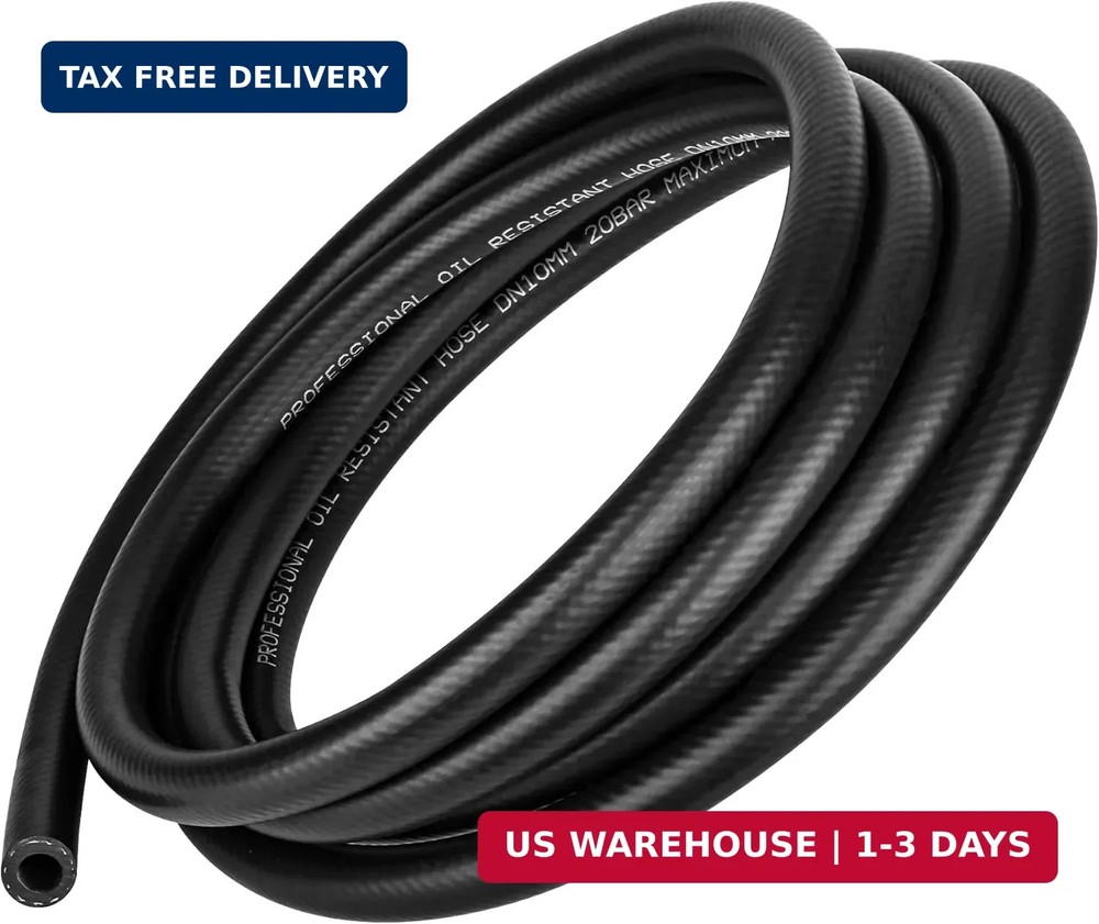 3/8 Inch (10mm) ID Fuel Line Hose 10FT NBR Rubber Push Lock Hose High Pressure 3