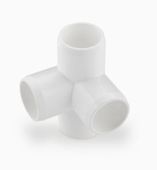3/4″ Furniture Grade 4-Way Side Outlet Tee PVC Fitting – 4 Pack