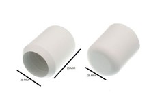 Chair Furniture Ferrule Floor Protector White 7/8 Inch 22mm ID Pack Of 24