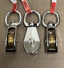 National N223-370 No-Rust Swivel Eye Single Pulley, 1 In ( Lot of 3 ) Nos