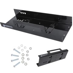 RHINOVAL Universal Winch Mounting Plate, 10″ x 4.5″ Raised Bolt Black