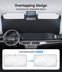 2025 Upgrade Car Windshield Sun Shade [100% Light Block, 4th-Gen Size: Medium