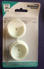 National Hardware N154-567 Plastic Closet Pole Socket Set White
